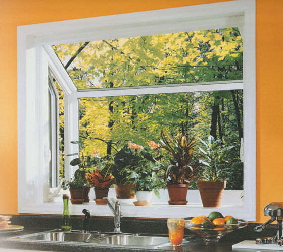 Garden Window Interior View with orange walls - Smart Windows Colorado